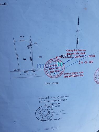 Hình ảnh Bán 1150m mặt tiền đường Bà Thiên huyện Củ Chi