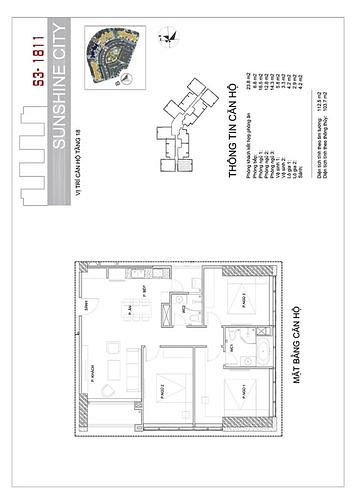 Hình ảnh Cho thuê căn góc 3 phòng ngủ dự án Sunshine City, ban công hướng Nam