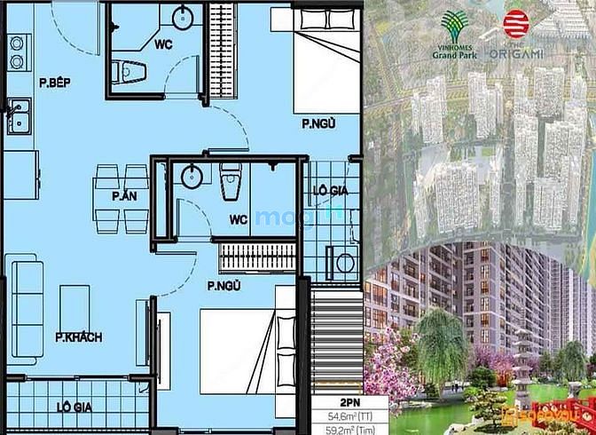 Hình ảnh (2pn ) bán Trang Chủ MB66.COM / Đăng Ký Tặng 66K 2pn 59m2 Vinhomes Grand Park