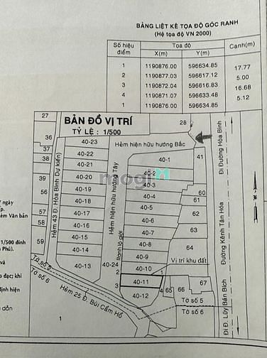 Hình ảnh Chính chủ bán lô đất ở ĐẦM SEN, 86m2, HÒA BÌNH, TÂN PHÚ, nhỉnh 9 tỷ.