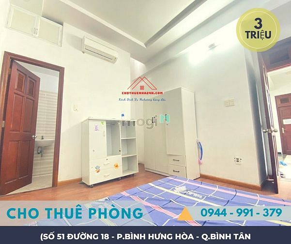 Hình ảnh Cho Thuê PHÒNG sát NGÃ 4 Phan Đăng Giảng & Đường 18, P.BHH, Q.Bình Tân