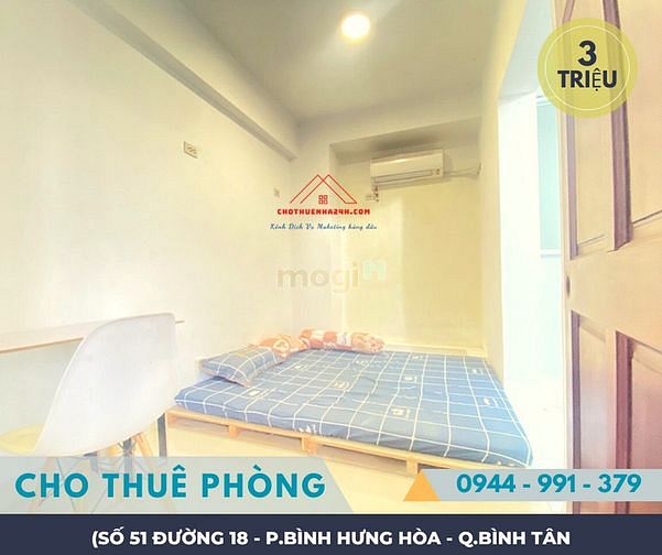 Hình ảnh Cho Thuê PHÒNG sát NGÃ 4 Phan Đăng Giảng & Đường 18, P.BHH, Q.Bình Tân