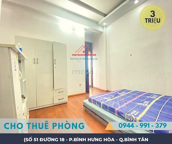 Hình ảnh Cho Thuê PHÒNG sát NGÃ 4 Phan Đăng Giảng & Đường 18, P.BHH, Q.Bình Tân