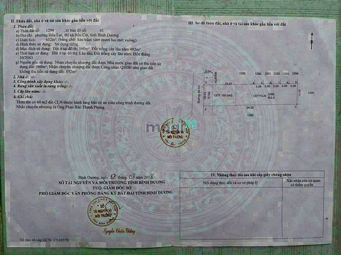 Hình ảnh Bán đất sát trung tâm thành phố mới Bình Dương 4 tỷ, 652m2