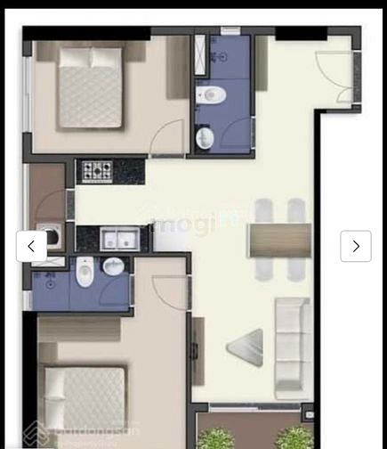 Hình ảnh Chung cư Q7 Riverside - Quận 7, căn góc 2 PN, full nội thất