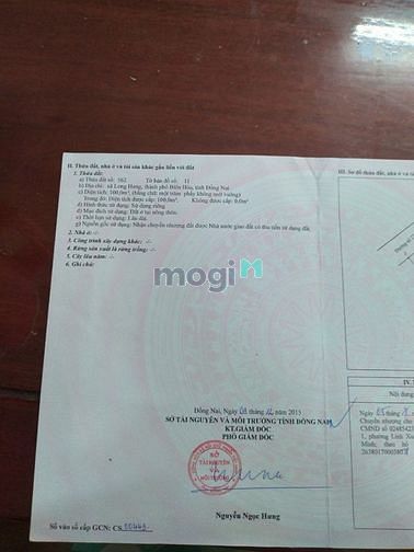 Hình ảnh Cần bán lô đất ở KDC Long Hưng thổ cư 100%