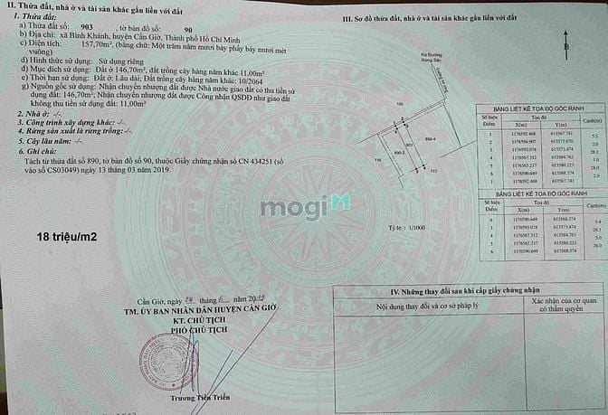Hình ảnh Bán 157m2 đất thổ cư đường Rừng Sác, xã Bình Khánh, Cần Giờ.