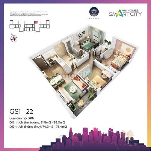 Hình ảnh Chung cư 3PN2VS - Vinhomes Smart City - Nam Từ Liêm