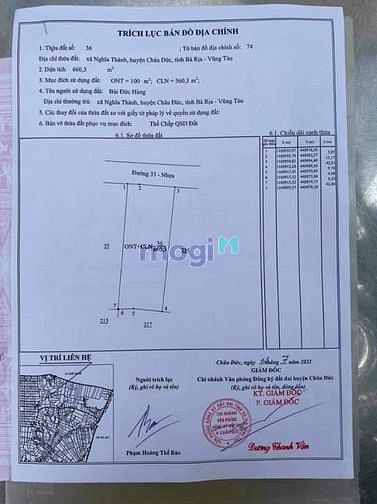 Hình ảnh Lô đất 15 x 43 (100 thổ cư) đường số 33, Nghĩa Thành, Châu Đức