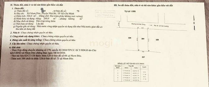 Hình ảnh Đất hẻm 6m, Lê Văn Lương, Nhà bè. 200 m2, 6,6 tỷ.