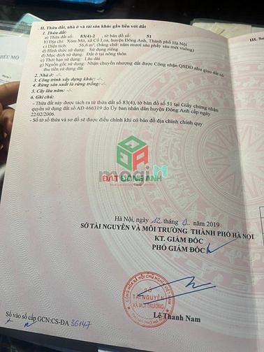 Hình ảnh Bán lô góc 56.6m2 đất cổ loa, đông anh - 2x tr/m2