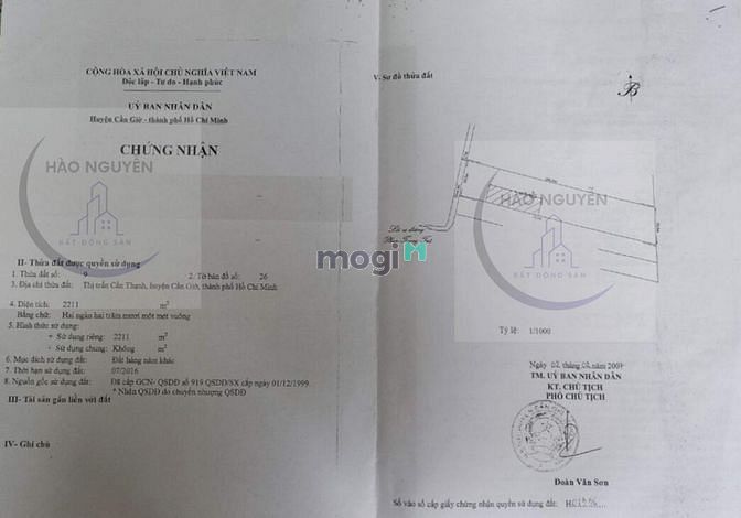Hình ảnh Đất thổ cư thị trấn Cần Thạnh. Đường Thạnh Thới, Cần Giờ. 12 triệu/m2
