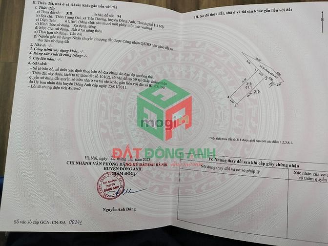 Hình ảnh Bán 61m2 đất trung oai tiên dương - đường 4m - hơn 2 tỷ