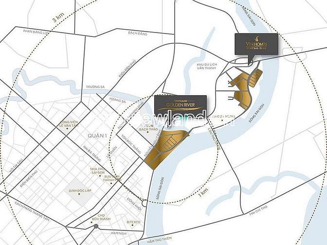 Hình ảnh Cho thuê Biệt thự Vinhomes Golden River, 1 hầm + 3 tầng, 225m2 đất
