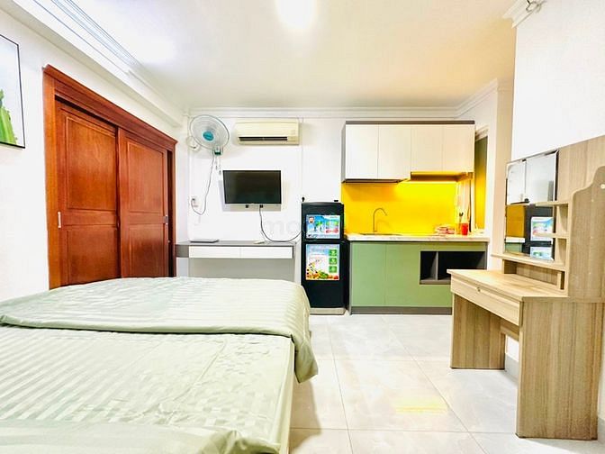 Hình ảnh Căn Hộ Studio Banlcony Full Nội Thất Cao Cấp Ngay Vòng Xoay Dân Chủ