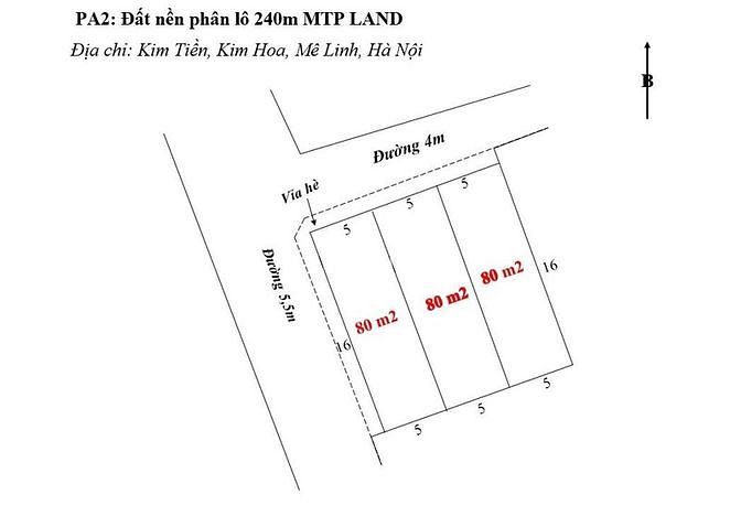 Hình ảnh bán đất kim hoa mê linh, 80m2, 1,2ty, mt 5m, đường trước 4m