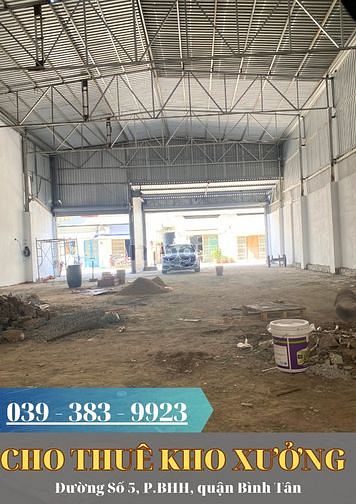Hình ảnh Cho Thuê KHO XƯỞNG (12m x 24m) Đường Số 5, P.BHH, quận Bình Tân