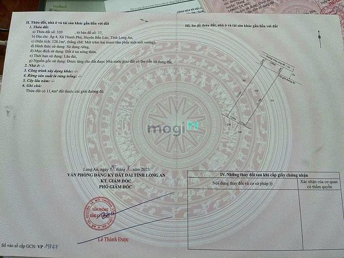 Hình ảnh Bán nền thổ cư, ấp thanh hiệp, thanh phú , bến lức