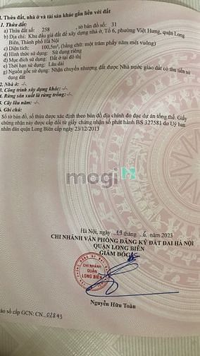 Hình ảnh Đất đấu giá Việt Hưng 100 m2 mặt tiền view vườn hoa hè 6 m đường 25 m