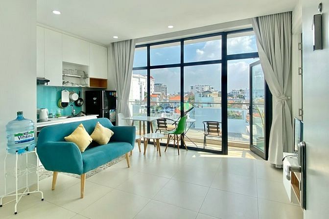 Hình ảnh 🔥CẬP BẾN🔥1PN bao phí - Ban công view thoáng góc 2 mặt tiền🔥