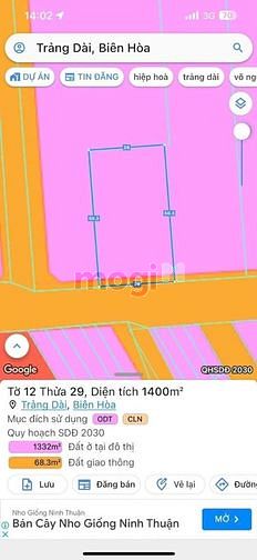 Hình ảnh Giảm Sốc 5Ty Bán Lô Đất 1400m2, SHR Thổ Cư MTKD Đường Lớn, P.Trảng Dài
