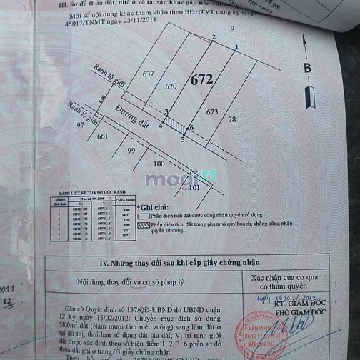 Hình ảnh Cần bán lô đất thổ cư, hẻm ôtô thông, Đ.Nguyễn Thị Kiểu, DT: 4 x 15,5