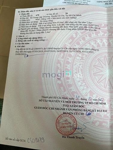 Hình ảnh Bán gấp lô đất thổ cư 96m2, Trung Lập Thượng, Củ Chi, SHR, Giá 450tr.