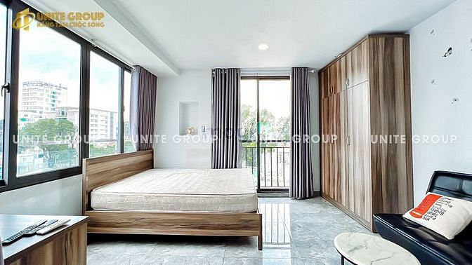 Hình ảnh Cho thuê phòng studio ban công 35m2 - Võ Thị Sáu - đầy đủ nội thất