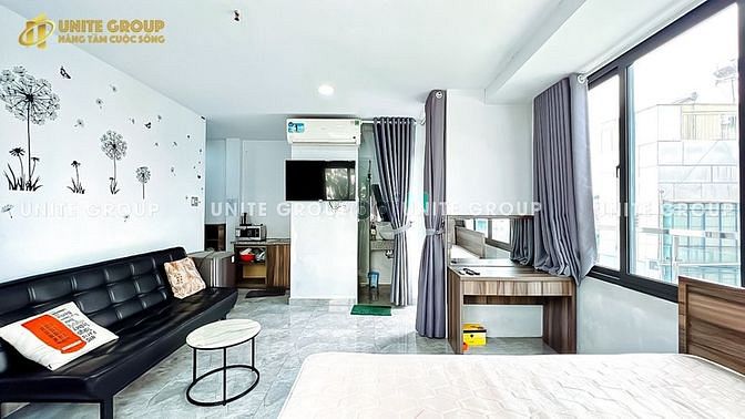 Hình ảnh Cho thuê phòng studio ban công 35m2 - Võ Thị Sáu - đầy đủ nội thất