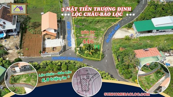 Hình ảnh dất nền biệt thự 3 mặt tiền đường trương định