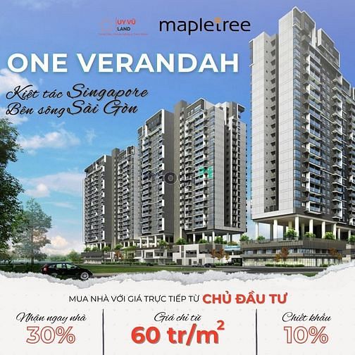 Hình ảnh Bán CH One Verandah view sông, thanh toán 30% HTLS 24 tháng, CK 10%
