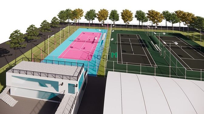 Hình ảnh cho thuê đất làm sân thể thao padel, pickleball trên dự án sân tennis