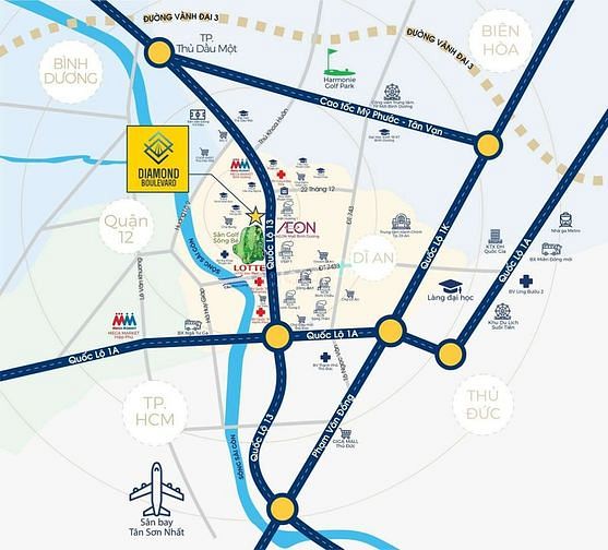 Hình ảnh Bán dự án Trang Chủ MB66.COM / Đăng Ký Tặng 66K Diamond Boulevard mặt tiền quốc lộ 13