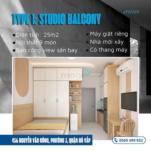 Hình ảnh Mb6623 nạp rút nhanh chóng ban công full nội thất view sân bay Tân Sơn Nhất, mới xây