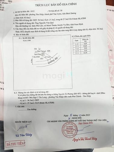 Hình ảnh Bán đất đã có thổ cư đường tân hiệp 27, thành phố tân uyên, bình dương