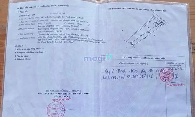 Hình ảnh Cần bán đất mặt tiền đường Tân Bình tptn. Tổng diện tích 2.165m2. Có 5