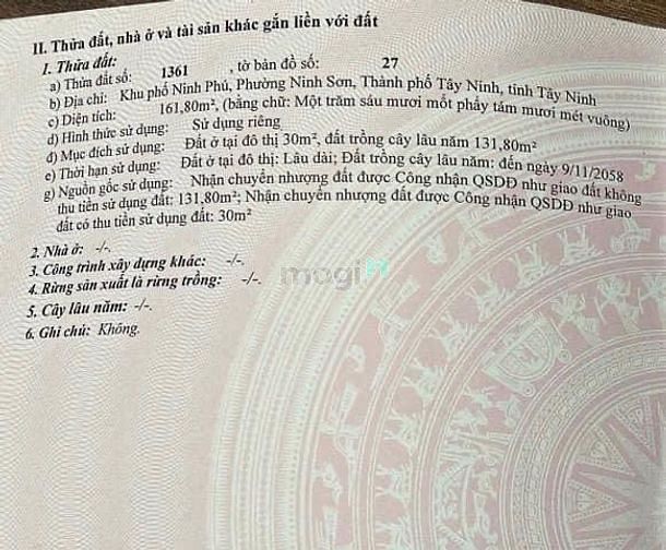 Hình ảnh * ĐẤT Ninh Phú, Ninh sơn, TP TÂY NINH * MT đường nhựa 10m *