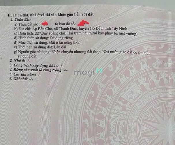 Hình ảnh CHủ_Gửi 🔥🔥 Bán nhanh lô đất Full thổ cư thuộc xã Thạnh Đức , Gò Dầu