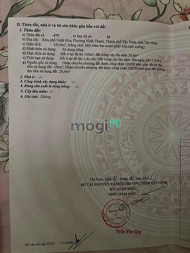 Hình ảnh [TP TÂY NINH] CẦN BÁN ĐẤT ĐIỆN BIÊN PHỦ -Diện tích: (5,5x22) tc 100m2
