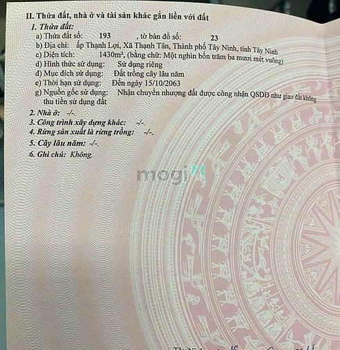 Hình ảnh CẦN BÁN ĐẤT ĐẸP THẠNH TÂN  - Ấp Thạnh Lợi , Xã Thạnh Tân , Tp Tây Ninh