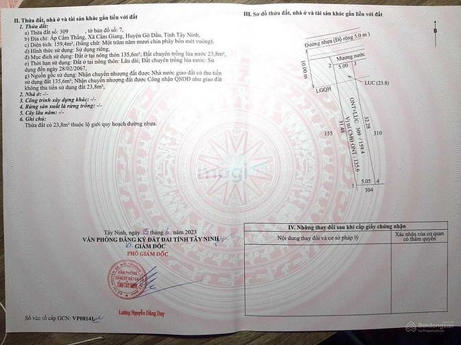 Hình ảnh Pháp lý rõ ràng đất CẨM GIANG - GÒ DẦU giá mềm 355tr SHR từng nền