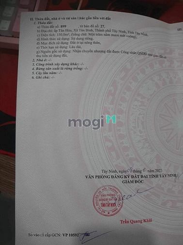 Hình ảnh Đất Tân Bình TP Tây Ninh Sổ hồng cầm tay công chứng liền Chủ ngộp cần