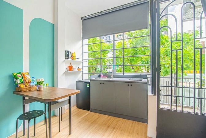 Hình ảnh Căn Hộ Dịch Vụ Quận 1,Studio, Bancon lớn, gần toà nhà Bitexco, gần chợ