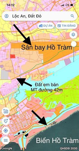 Hình ảnh Bán 140m2 đất mặt tiền đường QH 42m, gần biển Hồ Tràm. Đã có sổ hồng