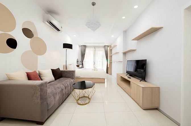 Hình ảnh __Căn Hộ Studio Tân Bình Màu Be Cực Vintage Gần Ngã Tư Bảy Hiền__