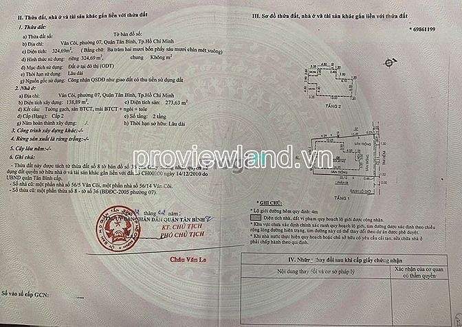 Hình ảnh Bán biệt thự Vân Côi, Quận Tân Bình, 15x22m đất, 2 tầng, 4PN