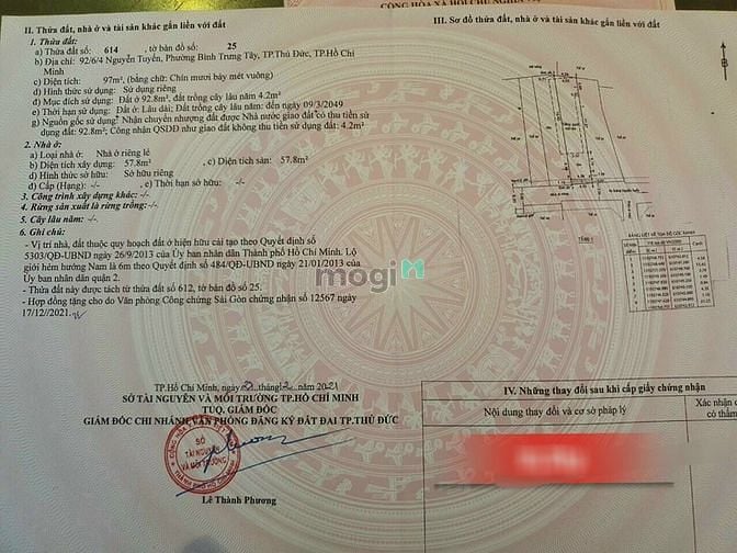Hình ảnh Bán đất thổ cư Hẻm Xe Tải 92/ Nguyễn Tuyển P.bình trưng tây quận 2