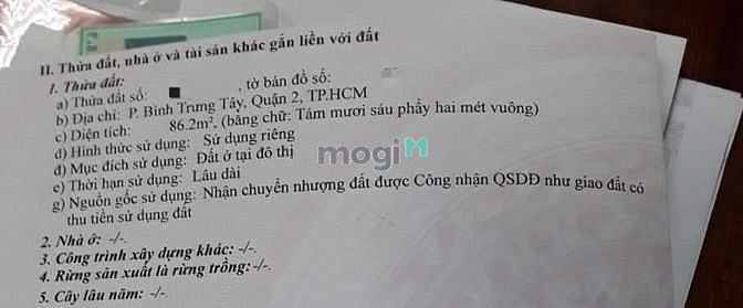 Hình ảnh Chủ gửi Bán đất thổ cư hẻm đường 34 phường Bình Trưng Tây Q2 ngang 5.3