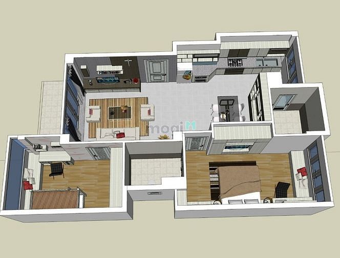 Hình ảnh Chung cư 92m2 có 2PN (Gần ngã tư hàng xanh)