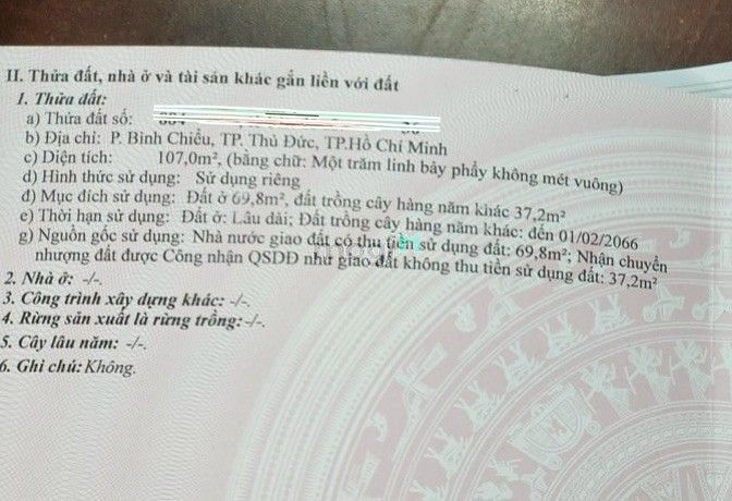 Hình ảnh TIN THẬT:Đất 4x26 hẻm 185 Ngô Chí Quốc,xe hơi vi vu, Bình Chiểu,Thủđức